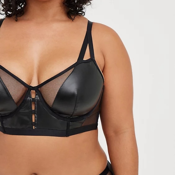 SOLD NWT Full Set Torrid Black Fishnet Bralette & Thong Panty Set 1X - Picture 5 of 9